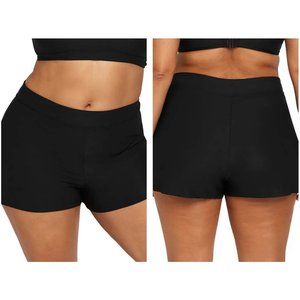 NWOT Artesands High Waist Swim Shorts Black 10+